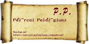 Pércsi Pelágiusz névjegykártya